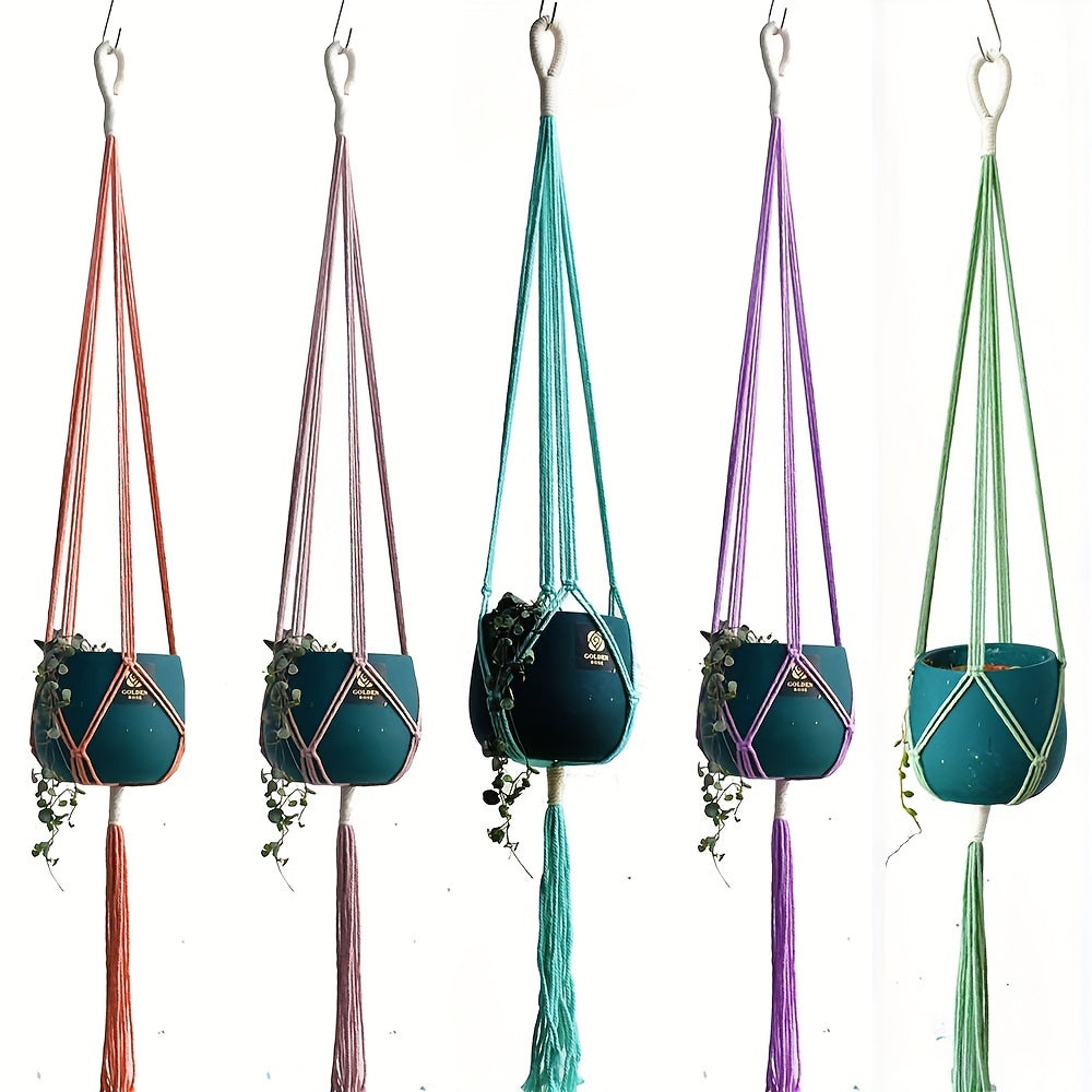 4pcs Macrame Pot Hanger Set Indoor Ceiling Plant Hanger