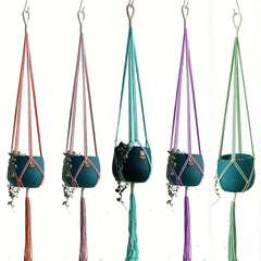 4pcs Macrame Pot Hanger Set Indoor Ceiling Plant Hanger