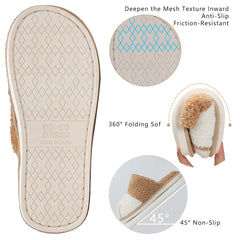 Colorblock Plush Slide Slippers for Indoor Bedroom