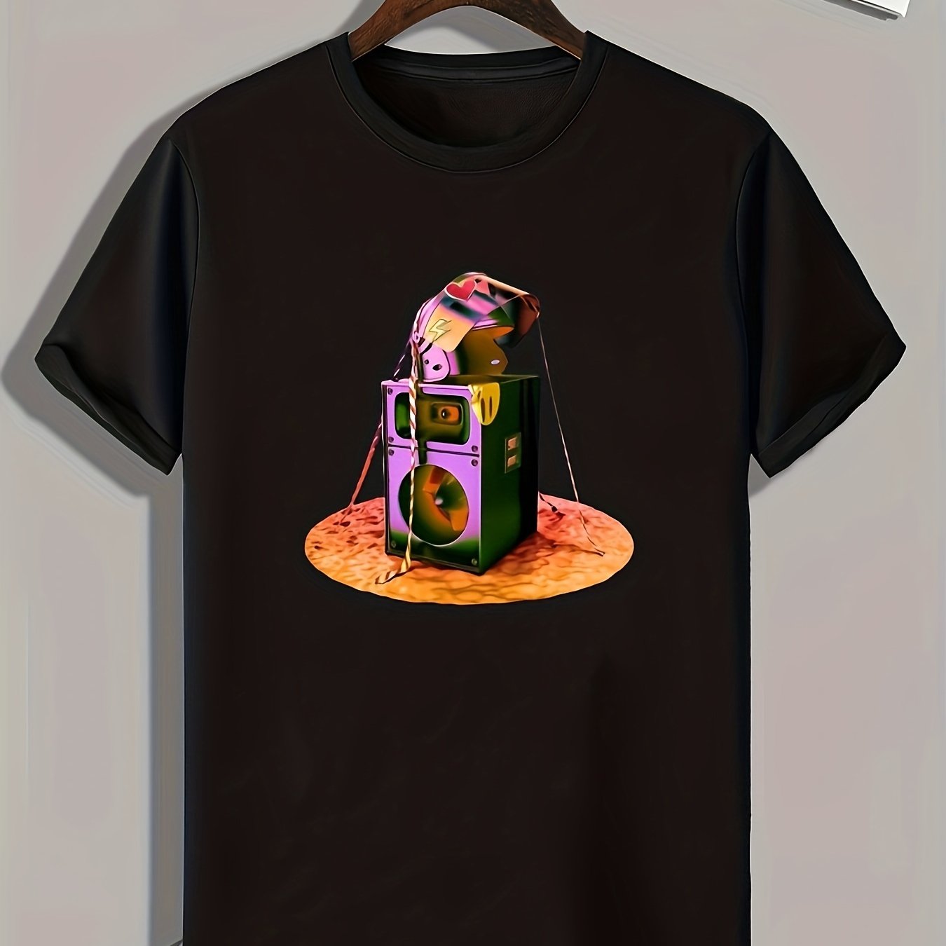 Loudspeaker Print Men's Graphic T-shirt for Summer