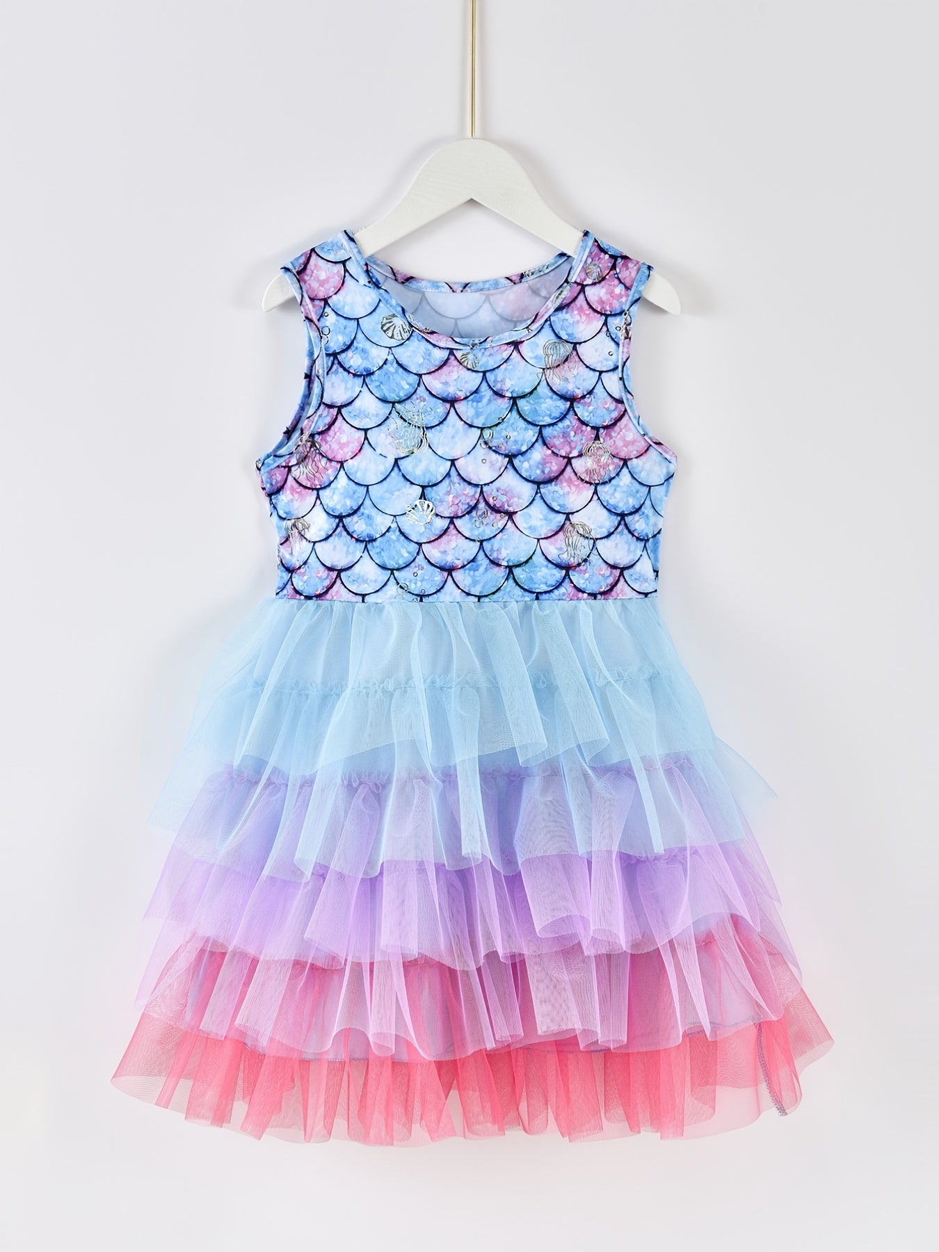 Girls Mermaid Dress Princess Pageant Gown Christmas Birthday Party Dress
