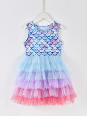 Girls Mermaid Dress Princess Pageant Gown Christmas Birthday Party Dress