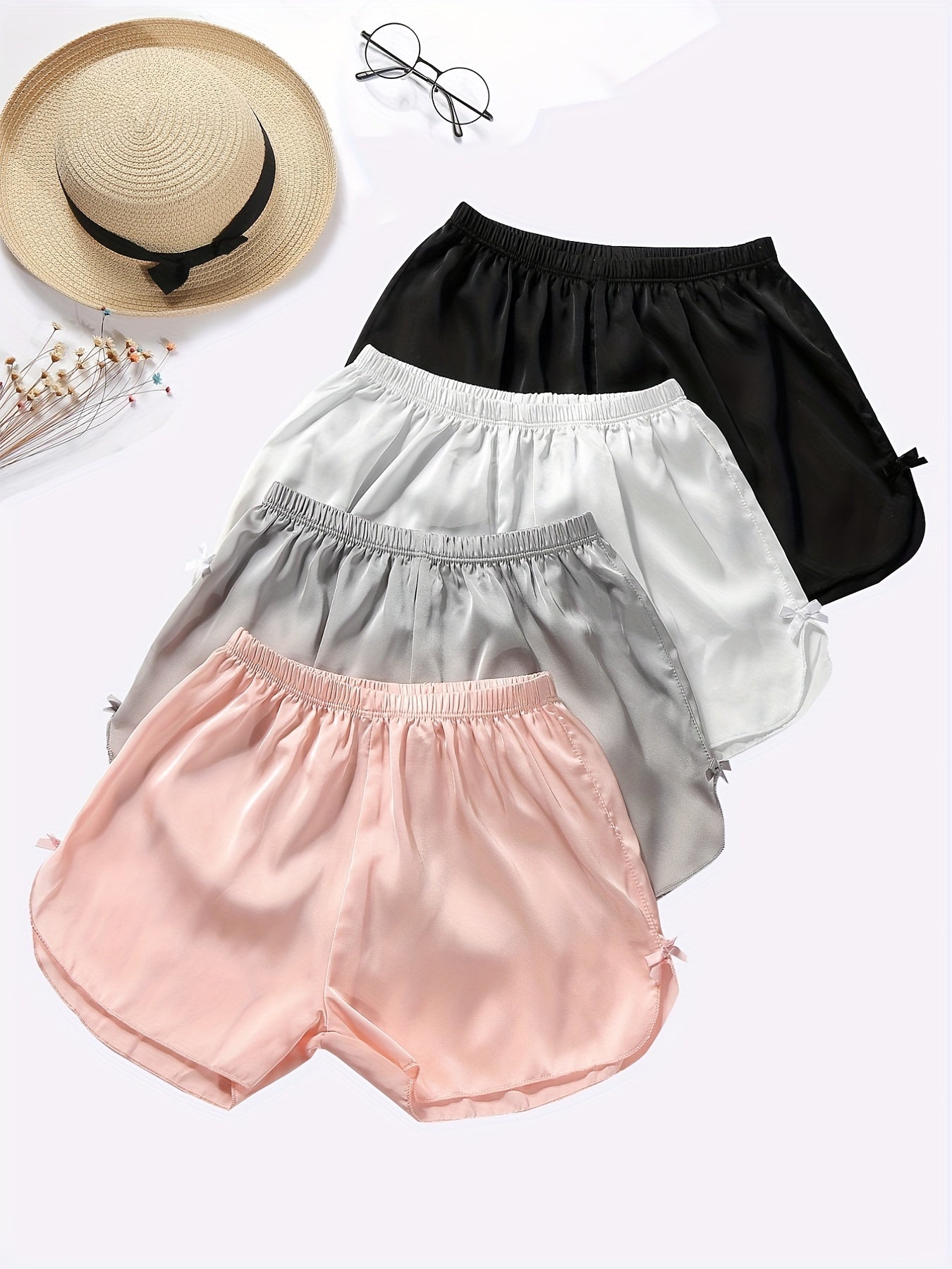 Girls Bow Decor Safety Shorts Leggings Under Skirt Dress Kids Summer Clothes