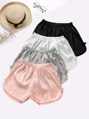 Girls Bow Decor Safety Shorts Leggings Under Skirt Dress Kids Summer Clothes