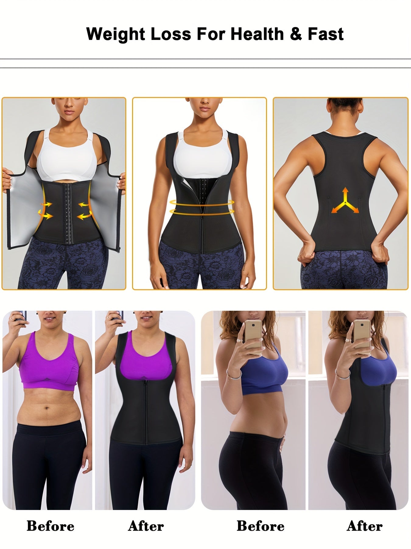 Women Sauna Sweat Waist Trainer Vest Shaper Corset Sauna Tank Tops