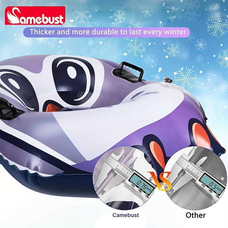 Inflatable Snow Tube Owl Pattern 47inch Coldproof Thick PVC Material
