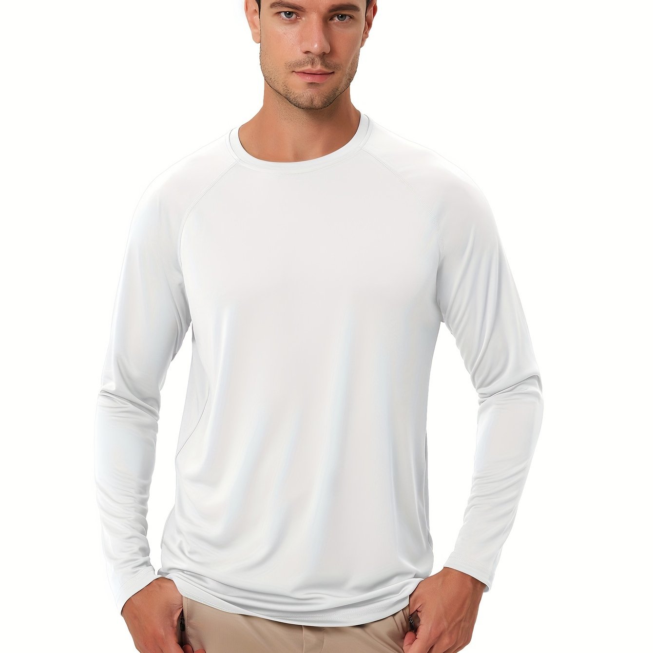 Men's UPF 50 Sun Protection Shirt Active Quick Dry Long Sleeve Rash Guard