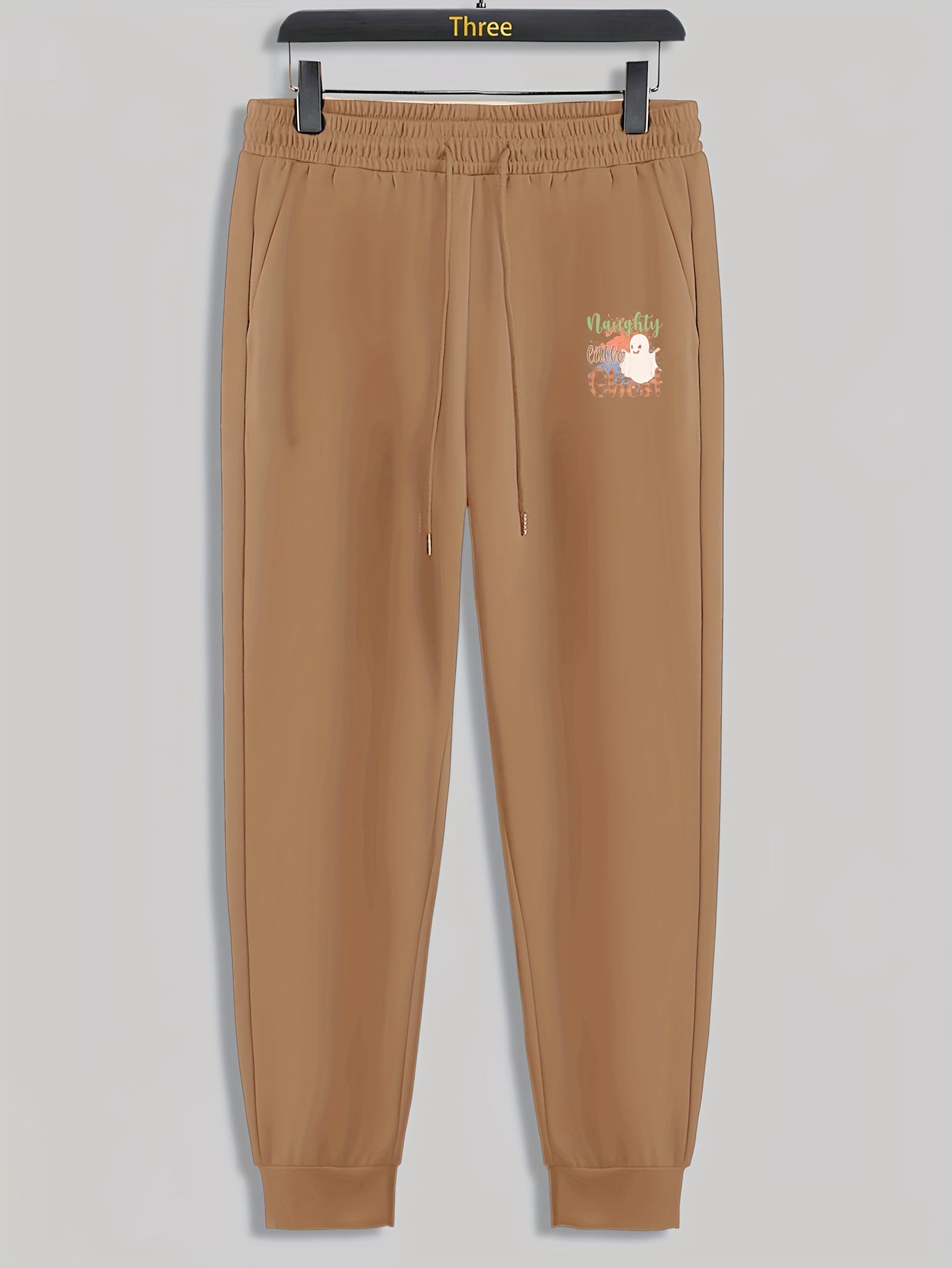 Christmas Ghost Print Men's Pants Drawstring Sweatpants Loose Casual Trousers
