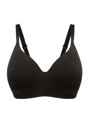 Women's Plus Size Wireless Padded T-shirt Bra - Adjustable Strap