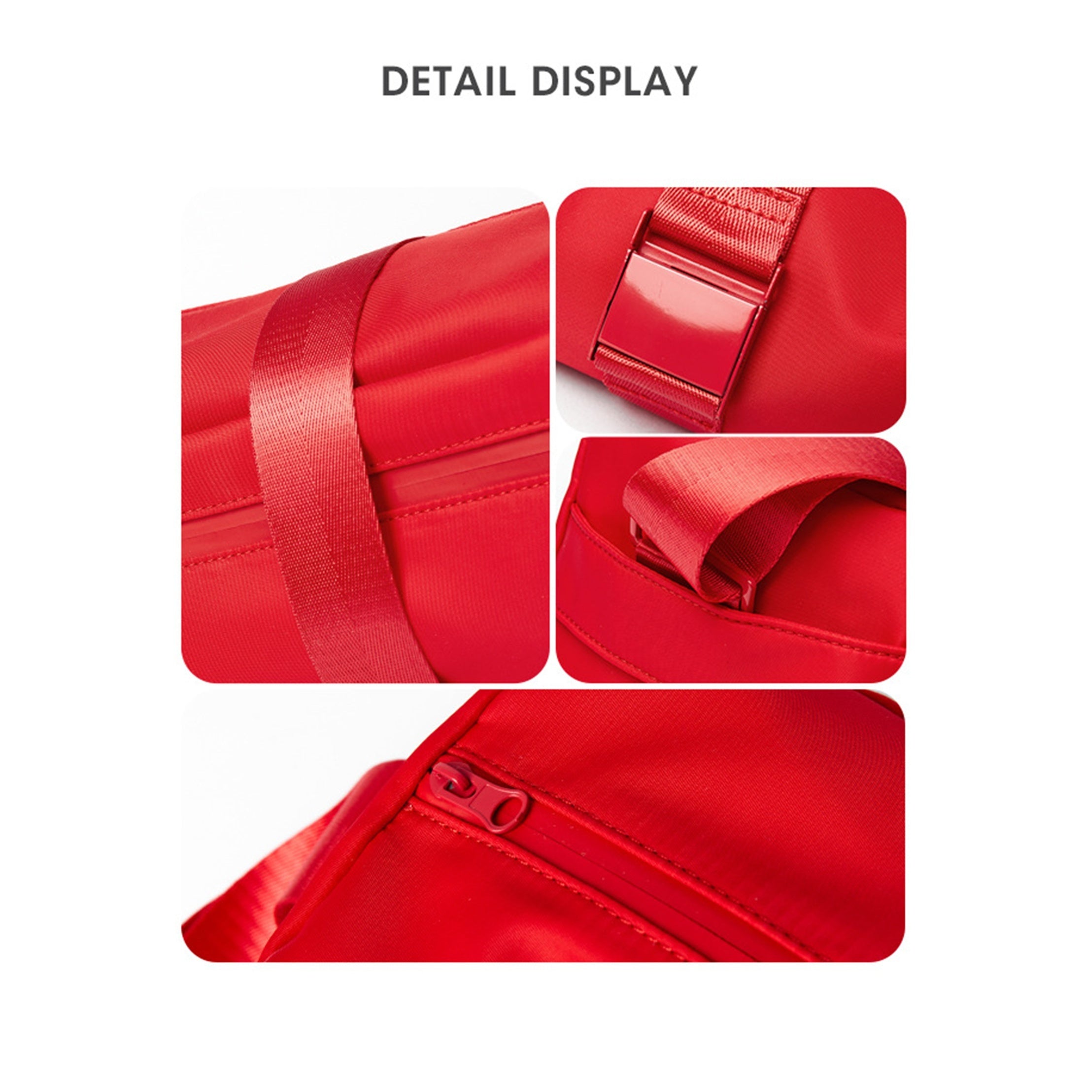 Red Shoulder Crossbody Bag Large Capacity Casual Sports Bag