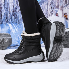 Waterproof Anti Slip Winter Hiking Boots Fur Lined Snow Boots Unisex