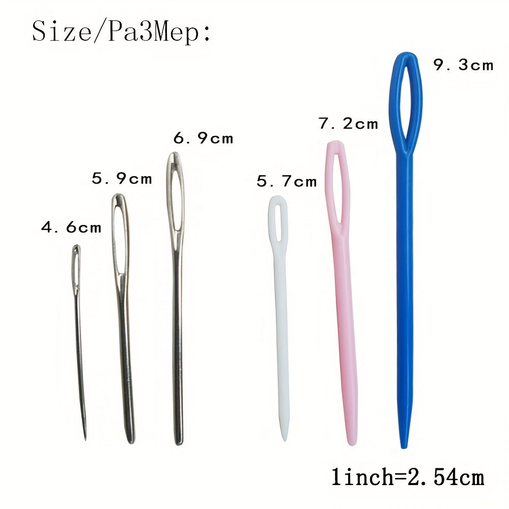 26pcs Plastic Hand Sewing Needles Knitting Tools Large Eye Embroidery Needles