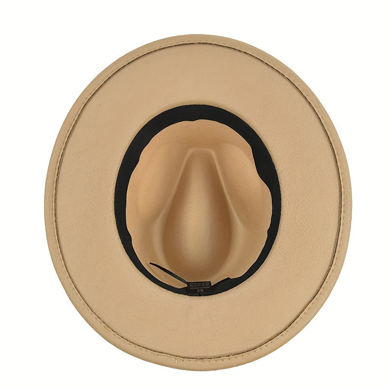 Men's Vintage Woolen Top Hat Flat Brim Felt Hat