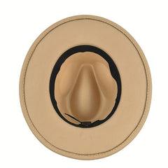 Men's Vintage Woolen Top Hat Flat Brim Felt Hat