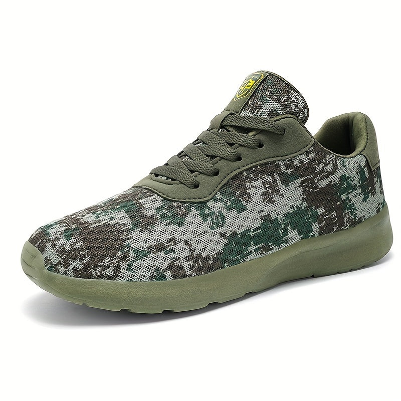 Men's Camo Lace-up Sneakers Breathable Athletic Shoes