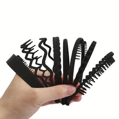8pcs Plastic Headbands with Non Slip Hair Comb Stylish Durable & Versatile
