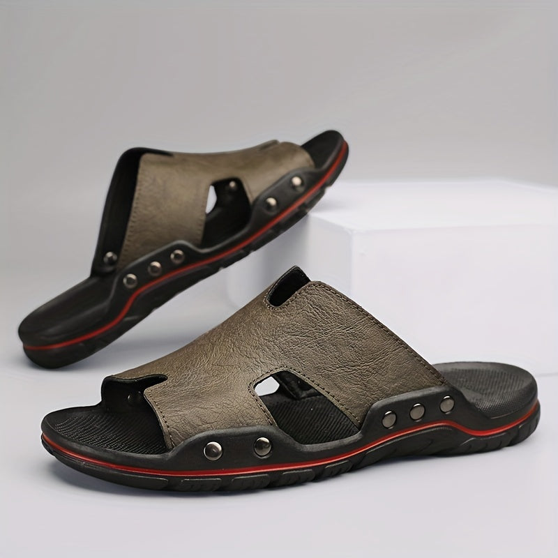 Men's Open Toe Slip On Sandals Anti-Skid Casual Beach Sandals