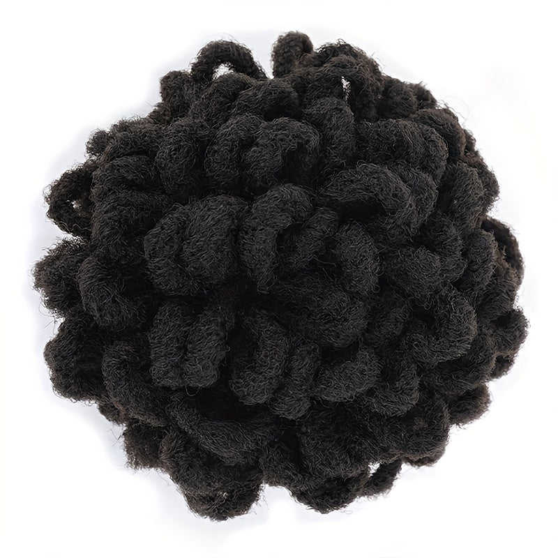 Afro High Puff Drawstring Ponytail Extensions Synthetic Faux Locs Hair Bun