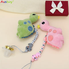Custom Brown Pacifier Holder - Personalized Baby Pacifier Chain