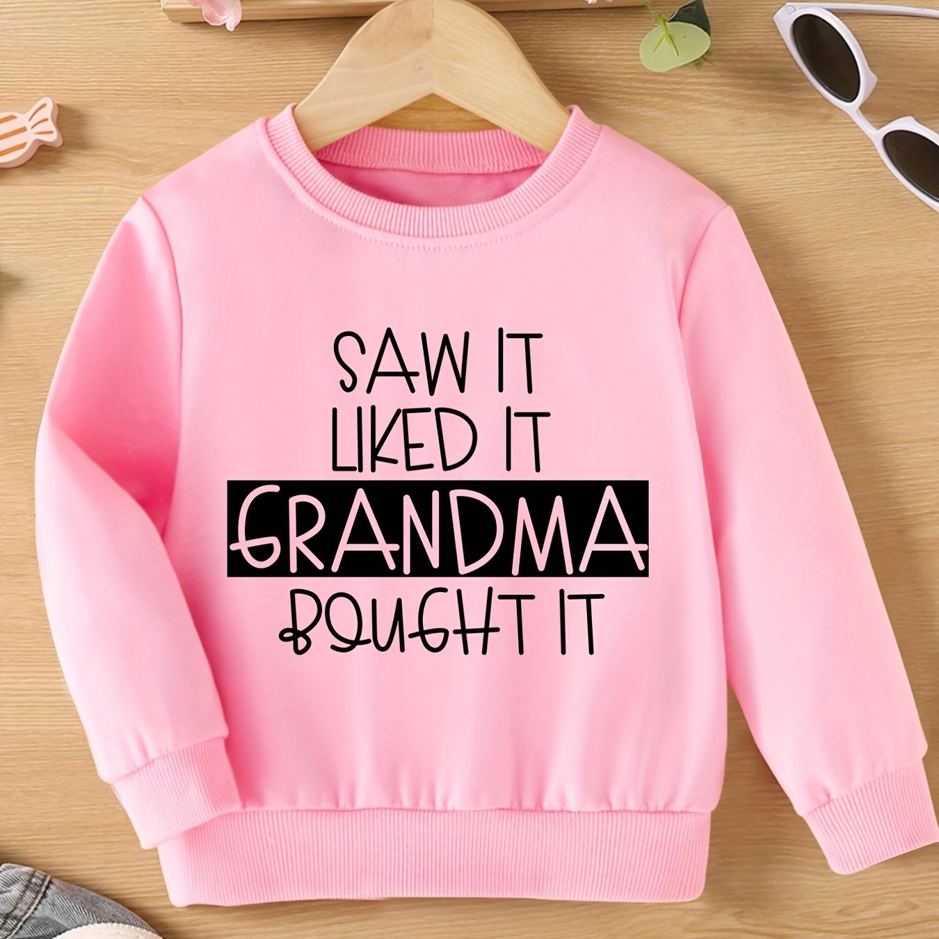 Girls Fun ''Saw It Like It Grandma'' Graphic Sweatshirt
