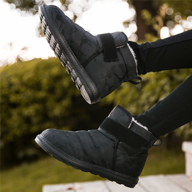 Men's Camo Snow Boots Warm Fleece Ankle Boots