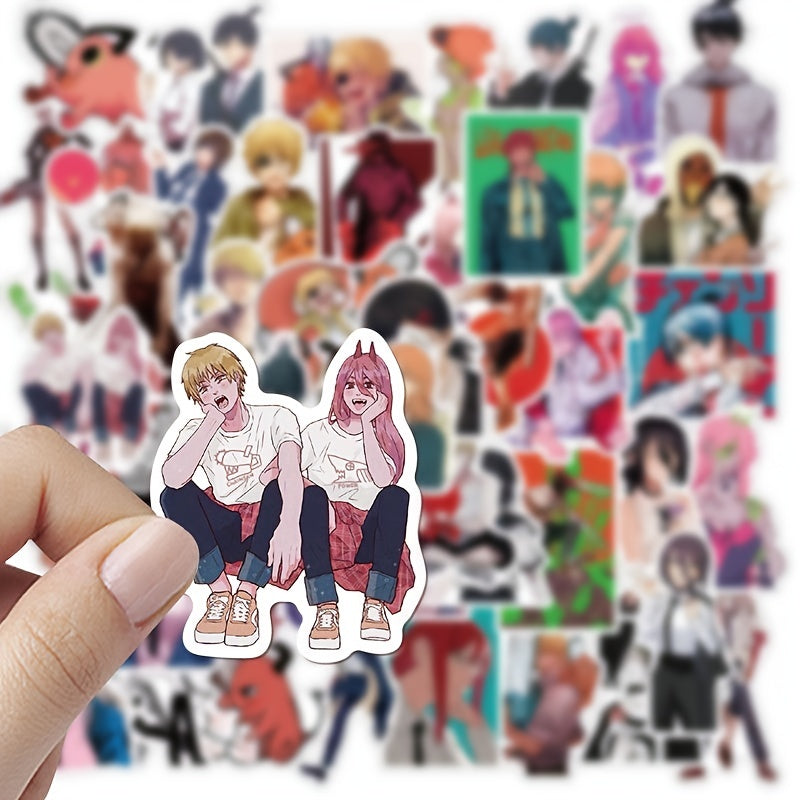 50pcs Chainsaw Man Denji Power Stickers Waterproof Graffiti Decals