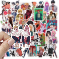 50pcs Chainsaw Man Denji Power Stickers Waterproof Graffiti Decals