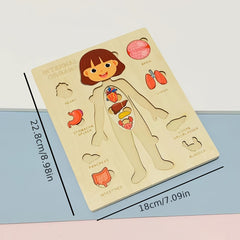 Kids' Wooden Human Body Jigsaw Puzzle Toy
