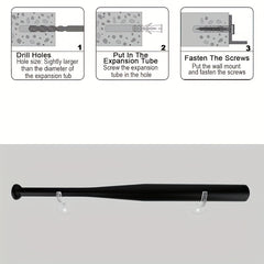 Acrylic Baseball Bat Wall Mounted Holder Stand Horizontal Display Rack Hanger