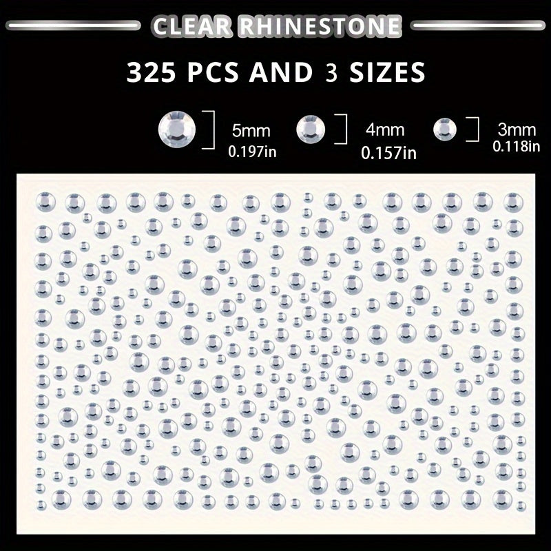 1225pcs Rhinestone Stickers Clear Colorful Self Adhesive Face Gems