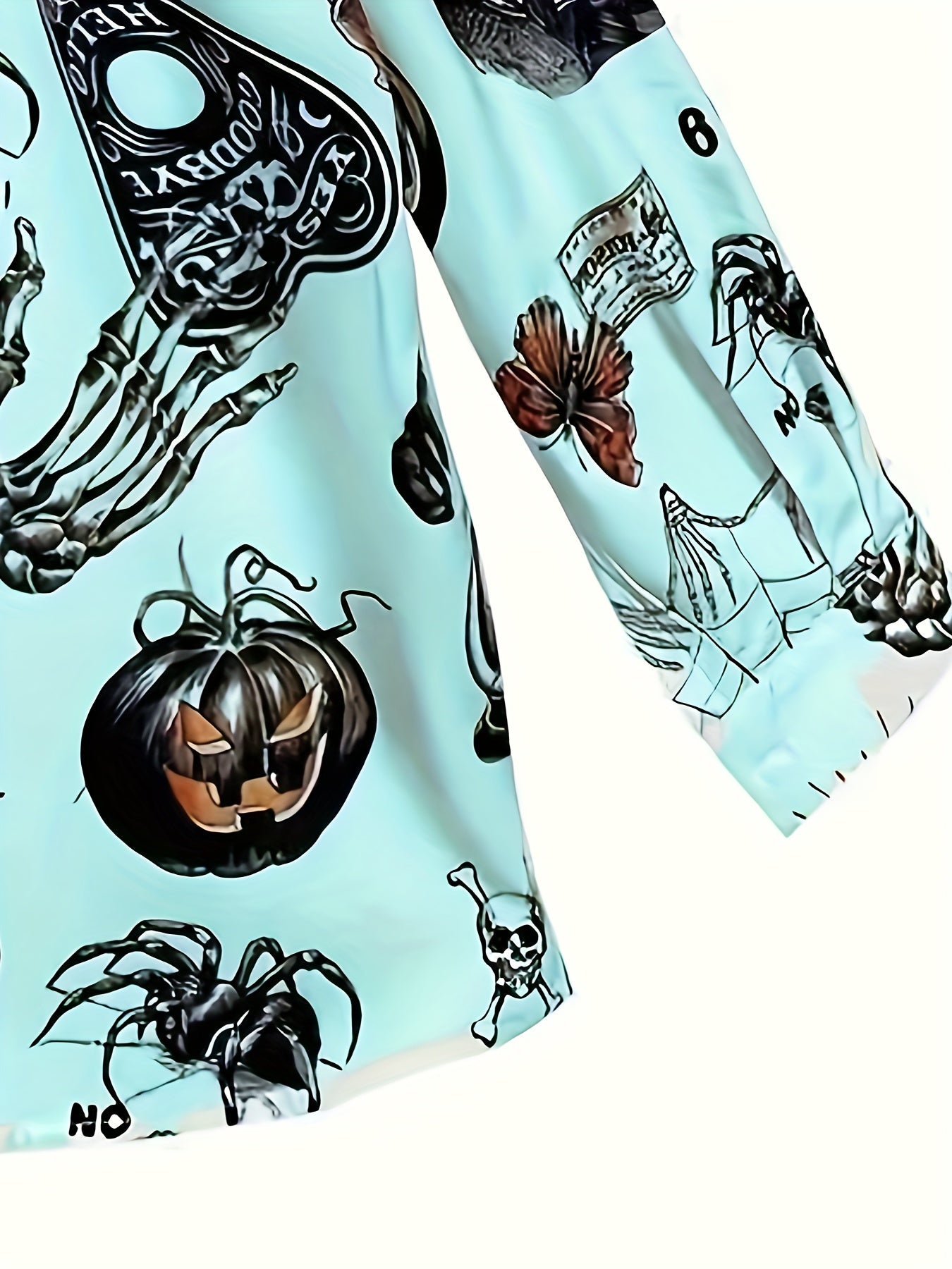 Halloween Blouse Women's Plus Graffiti Button Up Shirt Top