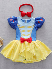 Baby Girl's Bowtie Tulle Tutu Mesh Puff Sleeve Princess Dress