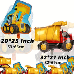 2pcs Excavator Aluminum Film Balloons Boy's Birthday Party Decoration Toy