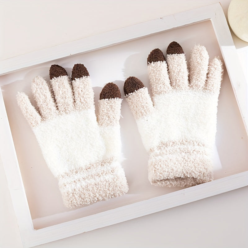 Knitted Touch Screen Gloves Winter Warm Thickened
