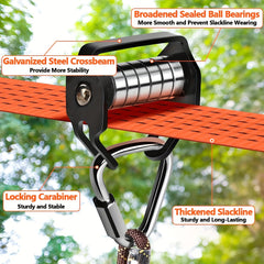 Zip Lines For Kids Outdoor Toys Pulley Kits 50 Ft Slackline