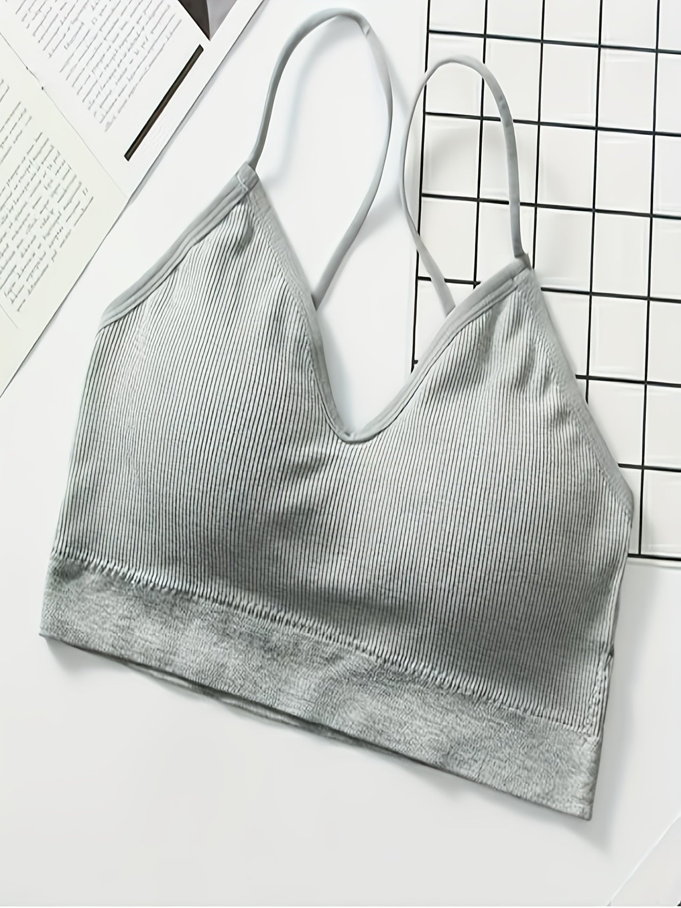3pcs Ribbed Wireless Bras Comfy & Breathable Padded Intimates