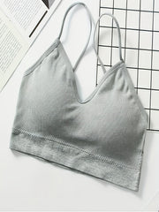 3pcs Ribbed Wireless Bras Comfy & Breathable Padded Intimates