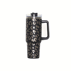 1200ml Insulated Stainless Steel Cup with Handle & Straw