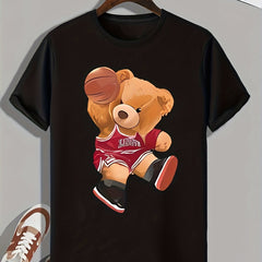Teddy Bear Basketball Player T-shirt Active Tee For Summer