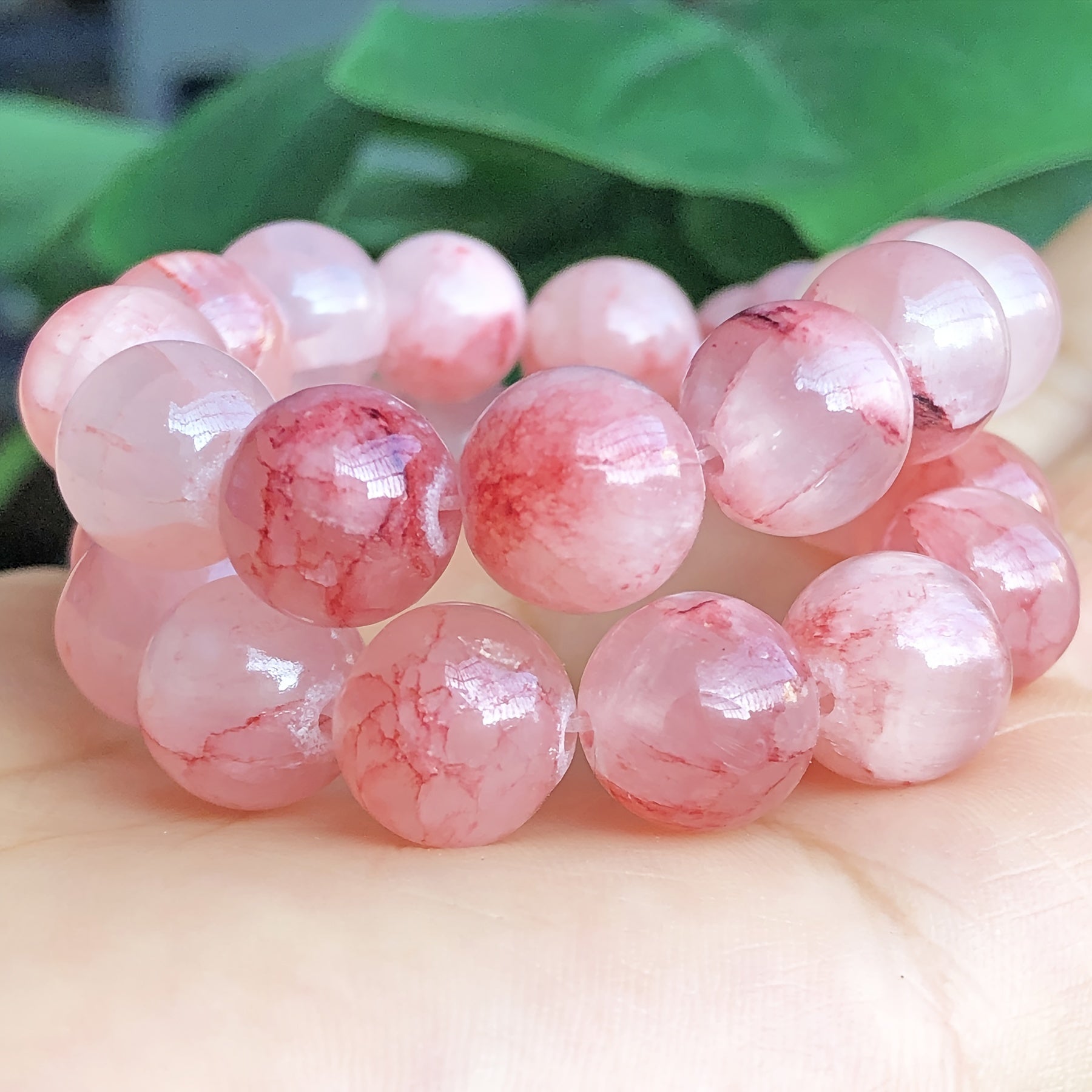 Cherry Veins Chalcedony Jades Beads Round Loose Spacer Beads 4-10mm