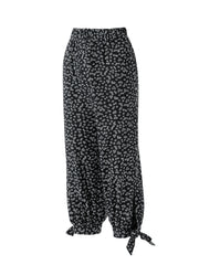 Floral Print Capris Pants Elastic Waist Casual Spring Summer