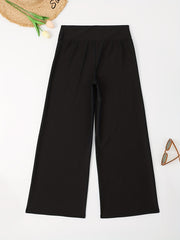Solid Lounge Pants Casual Loose Elastic Waistband Pants Womens Loungewear