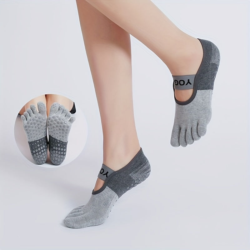 Women's Split Toe Yoga Socks with Non Slip Grip Straps