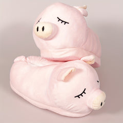 Men's Plush Piglet Home Slippers Cozy House Shoes
