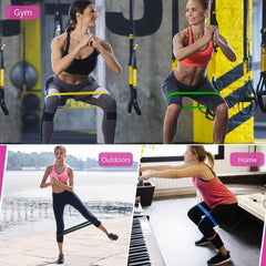 5pc Elastic Resistance Loop Bands for Yoga Workout
