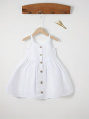 Toddler Baby Girls Cotton Cami Dress Summer Pleated Dress