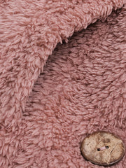 Solid Hooded Button Down Warm Jacket for Fall & Winter