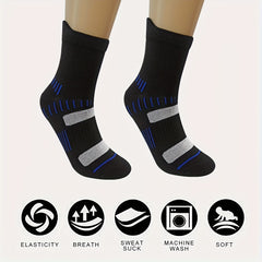 10 Pairs Men's Arch Compression Athletic Crew Socks