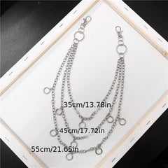 Retro Metal Chain Jeans Pants Gothic Accessories Men Women