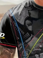 Vintage Motorcycle Graphic Tee 3D Print Breathable Active T-shirt